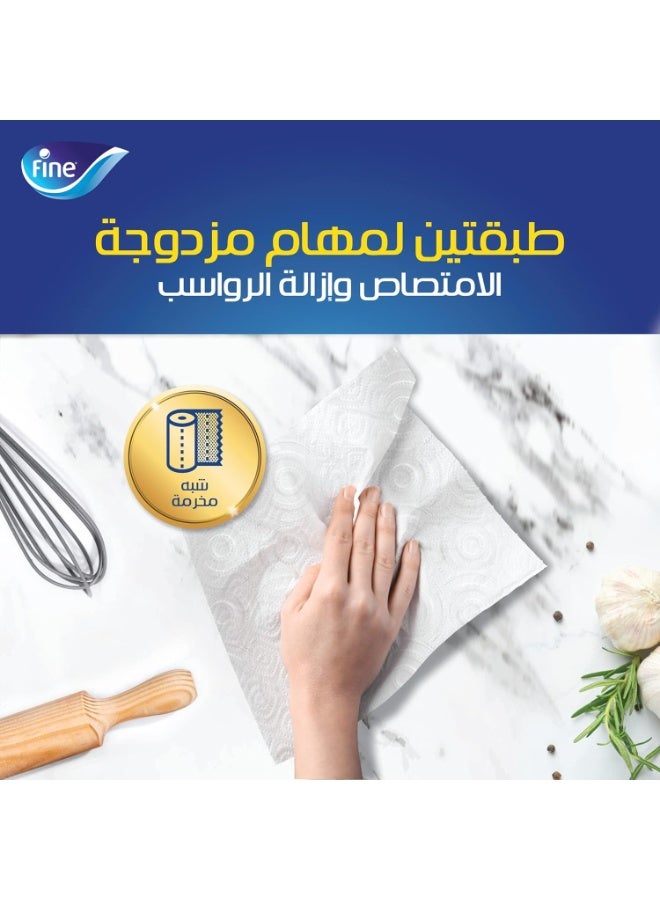 Fine Super Towel 10+2 Rolls Free 2 Ply Kitchen Paper Towels Extra Absorbent Hygienic and Safe with Food SteriPro Sterilized Powerful Thirst Pockets - Image 3