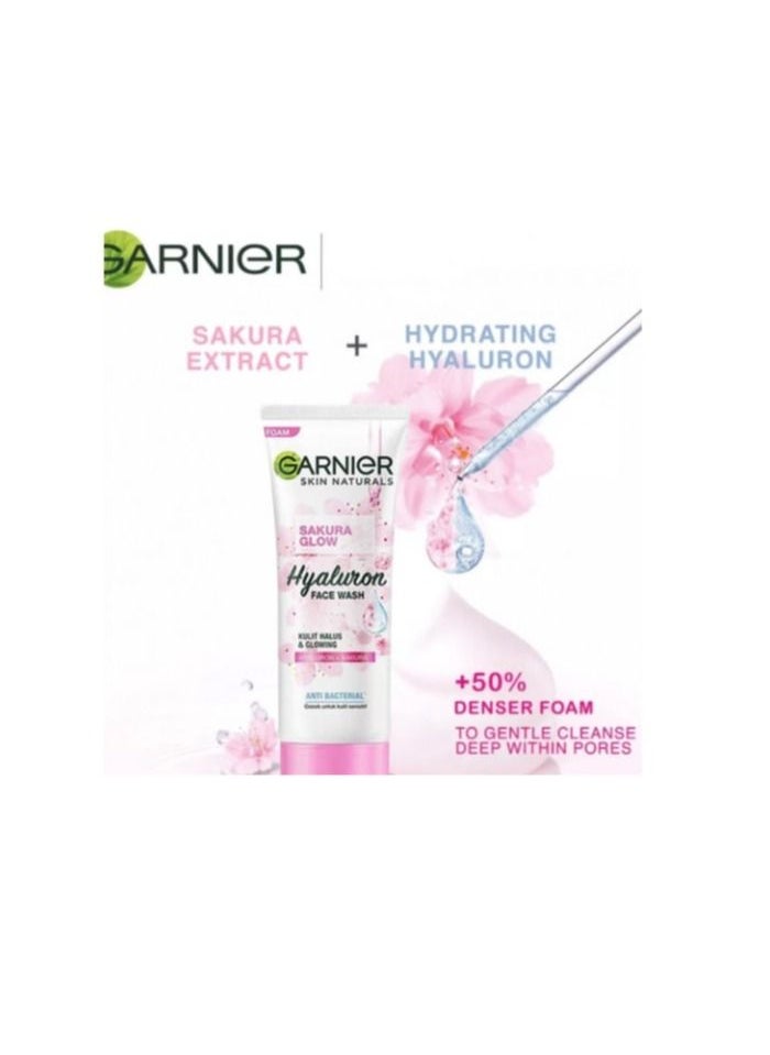 Garnier - Sakura Glow Hyaluron Face Wash Foam - 100ml - Image 1