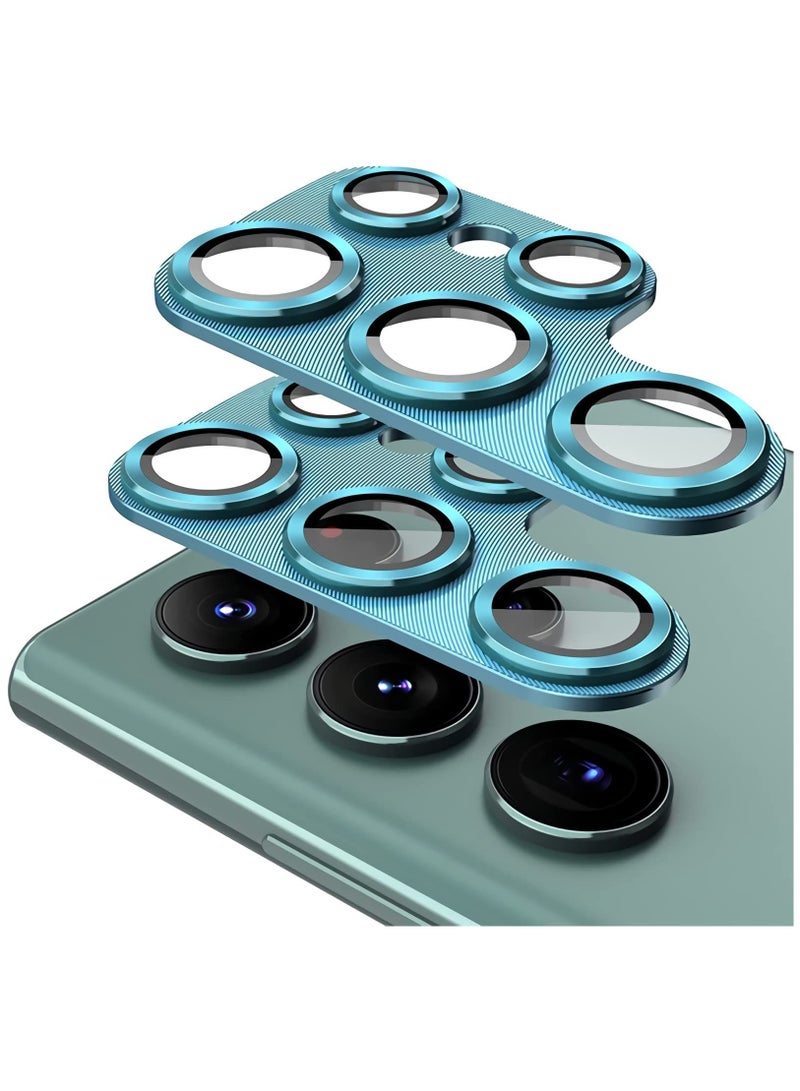 SOLARAE For Samsung Galaxy S22 Ultra 5G Lens Protector, Premium Tempered Glass Glitter Diamond Metal Camera Lens Protector for Samsung Galaxy S22 Ultra 5G 6.8 Inch - Fog Pine Green 2-Pack - Image 1