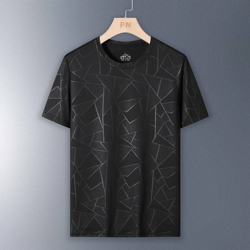 Ice Silk Casual Sports Short-Sleeved T-Shirt Men'S Summer Thin Breathable Mesh Trendy Brand Loose Half-Sleeved T-Shirt Clothes - Image 4