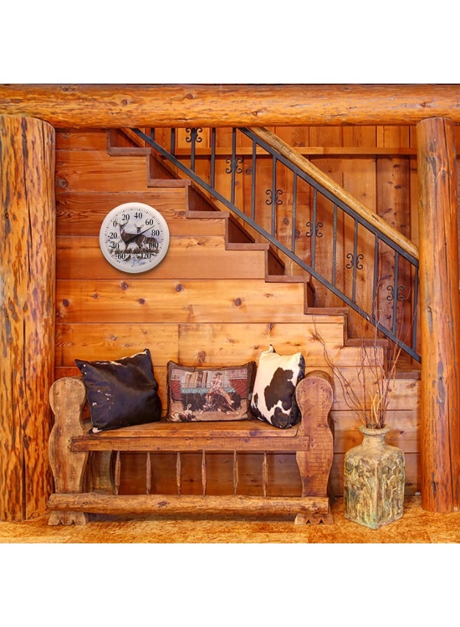 Springfield Indoor Outdoor Thermometer, Wireless Outdoor Thermometer with Large Numbers for Patio, Pool, and Indoor Areas, 13.25-Inch, Winter Deer - Image 3