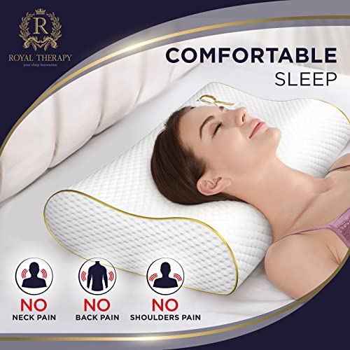 Royal Therapy King Memory Foam Pillow – Ergonomic Cervical Pillow for Neck and Shoulder Pain – Medium Firm Contour Pillow for Side, Back, and Stomach Sleepers – CertiPUR-US Certified - Image 3