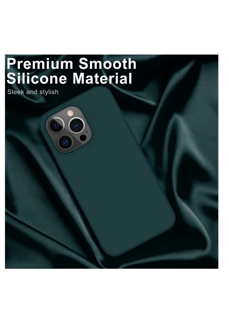 IAF iPhone 14 Pro Max Case with Screen Protector,Soft Flexible Silicone Gel Rubber Bumper Cover,Slim Fit Shockproof Protective Phone Case for iPhone 14 Pro Max 6.7" Pine Green - Image 4
