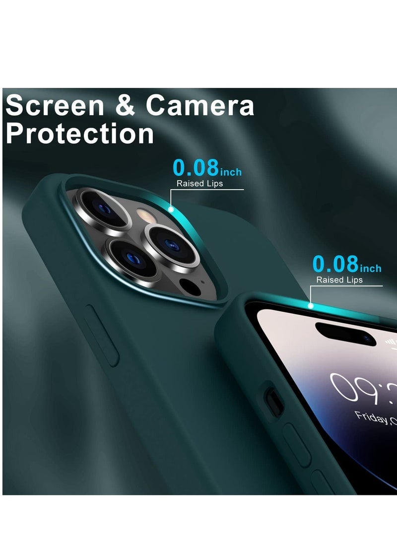 IAF iPhone 14 Pro Max Case with Screen Protector,Soft Flexible Silicone Gel Rubber Bumper Cover,Slim Fit Shockproof Protective Phone Case for iPhone 14 Pro Max 6.7" Pine Green - Image 3