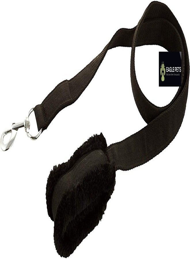 Eagle Pets Dogs Soft Fur Nylon Collar & Leash Set for Puppy Soft Padding Collar & Leash (Black, Medium) - Image 3