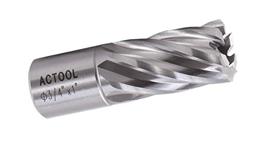 ACTOOL 34 Diameter 1 Depth of Cut HSS ANNULAR Cutter with 34 Weldon Shank