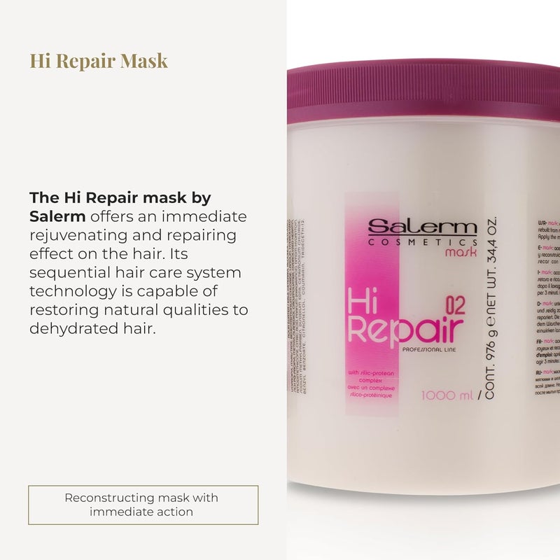 Salerm Hi Repair Mask with Silic Protein Complex 02 - 1000 ml (34.4 oz) - Image 2