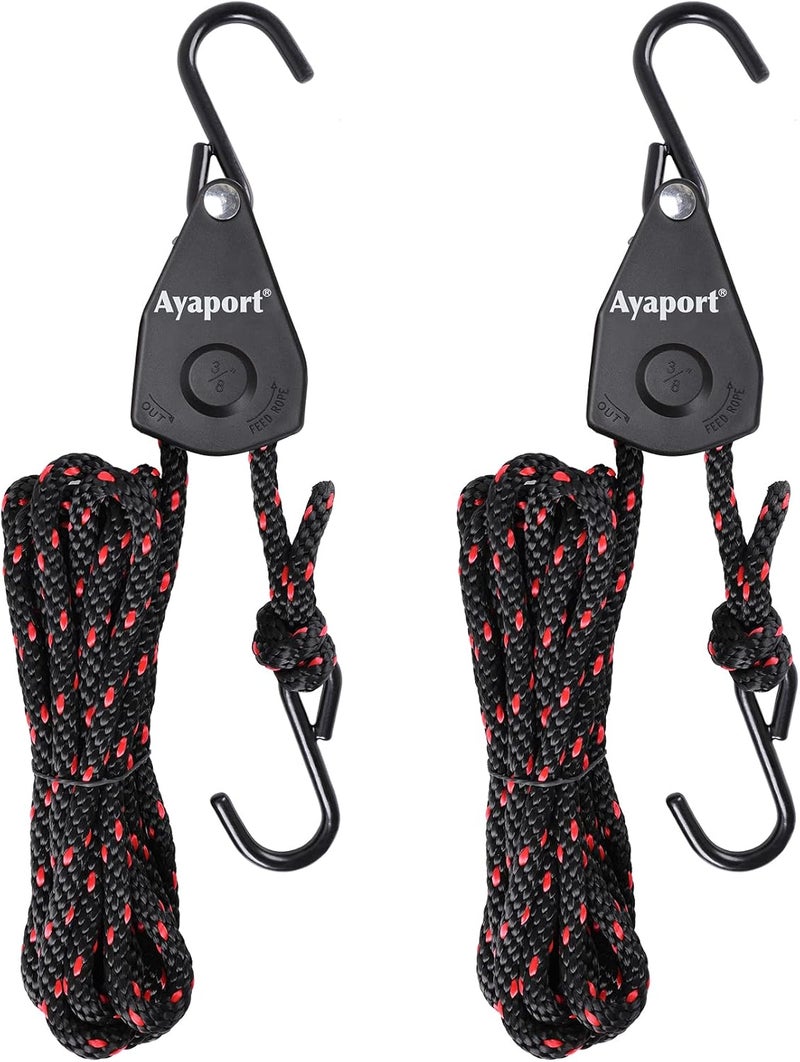 Ayaport Kayak Rope Tie Down Ratchet Straps Bow and Stern Ratcheting Tie Downs Rope Hanger Kayak and Canoe Accessories - Image 1