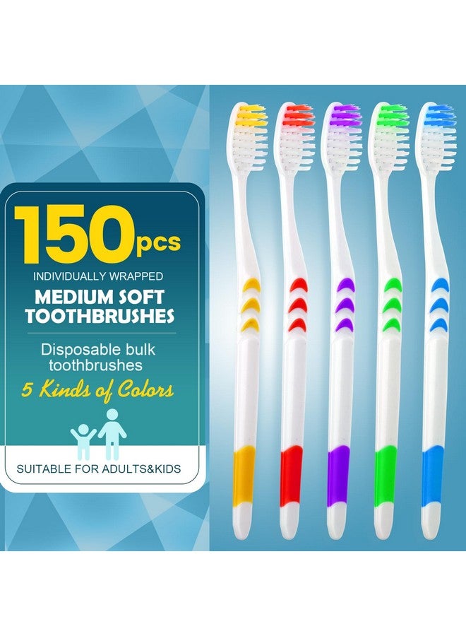 Navona 150 PCS Individually Wrapped Bulk Toothbrush Pack, Disposable Toothbrush, Soft Toothbrush for Adult or Kid, Soft Bristle Toothbrush, Ergonomics Handle, Perfect for Travel, Hotel, Donation - Image 2