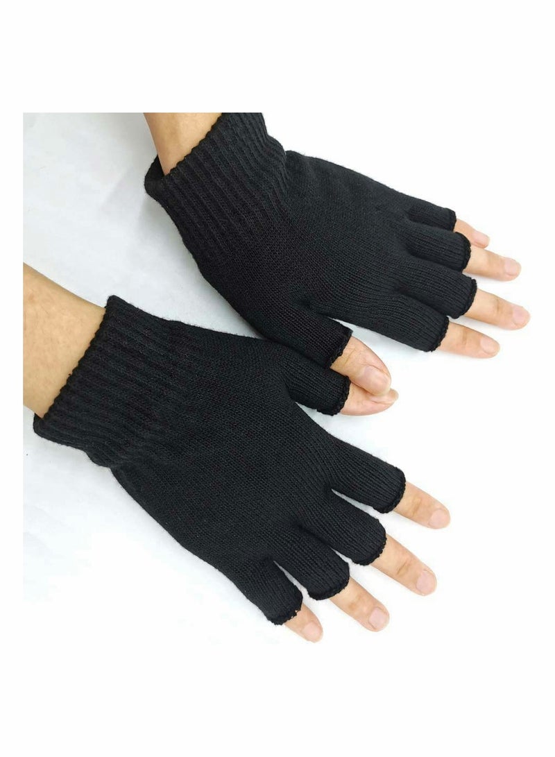 Generic Yoga Gloves Non Slip Womens 2 Pair Fingerless Pilates Exercise Grip Gloves with White Silicone Dots - Image 5