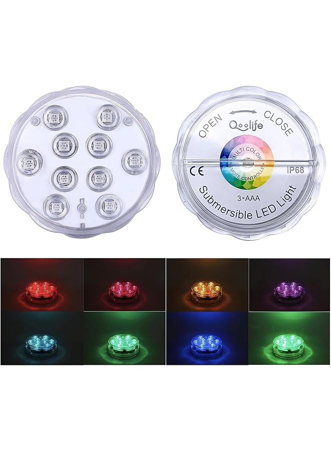 erorex Submersible Led Lights Remote Control Battery Powered Rgb Multi Color Changing Waterproof Light For Pool Vase Base Spa Aquarium Pond Hot Tub Decoration Party Set Of 1 - Image 4