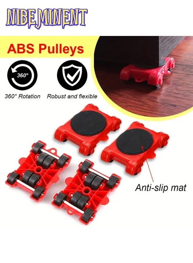 NIBEMINENT 5pcs Heavy Duty Moving Set, Furniture Lift, Furniture Slide Kit, Furniture Moving Roller Tool, Heavy Duty Moving Tool, Pulley Base for Moving Large Items, Easy to Redesign and Rearrange Living Space Sofa - Image 4