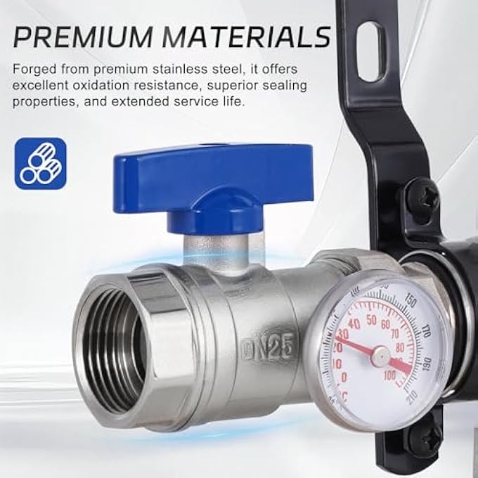 HEATING CIRCUIT DISTRIBUTOR STAINLESS STEEL FOR 2 HEATING CIRCUITS UNDERFLOOR HEATING DISTRIBUTOR WITH FLOW METER AND VENT GROUP FOR UNDERFLOOR HEATING - Image 3