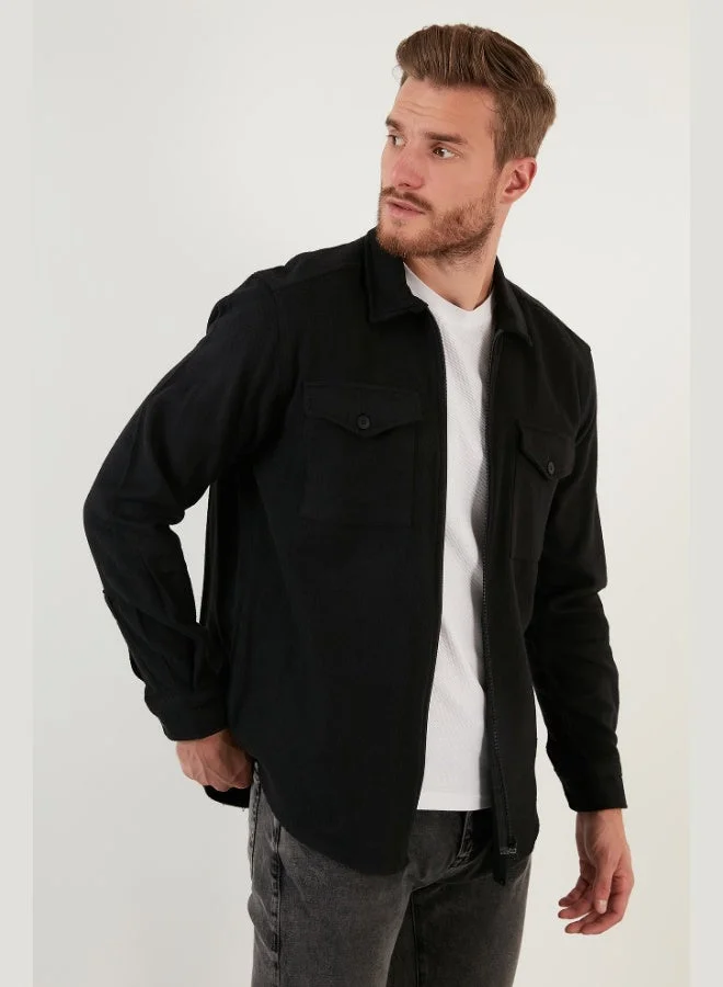 Buratti Double Pocket Zippered Slim Fit Winter Shirt Men's SHIRT CF21W112925