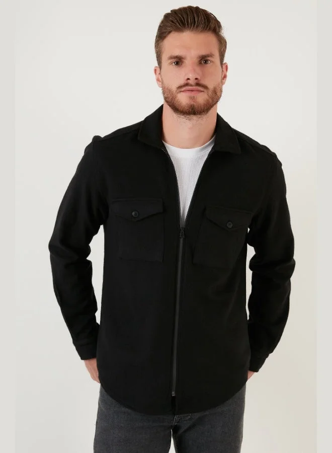 Buratti  Buratti Double Pocket Zippered Slim Fit Winter Shirt Men's SHIRT CF21W112925 for Men | Best Price UAE