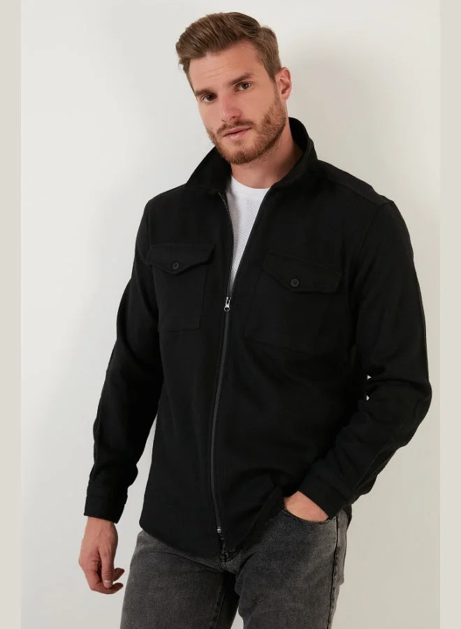 Buratti  Buratti Double Pocket Zippered Slim Fit Winter Shirt Men's SHIRT CF21W112925 for Men | Best Price UAE