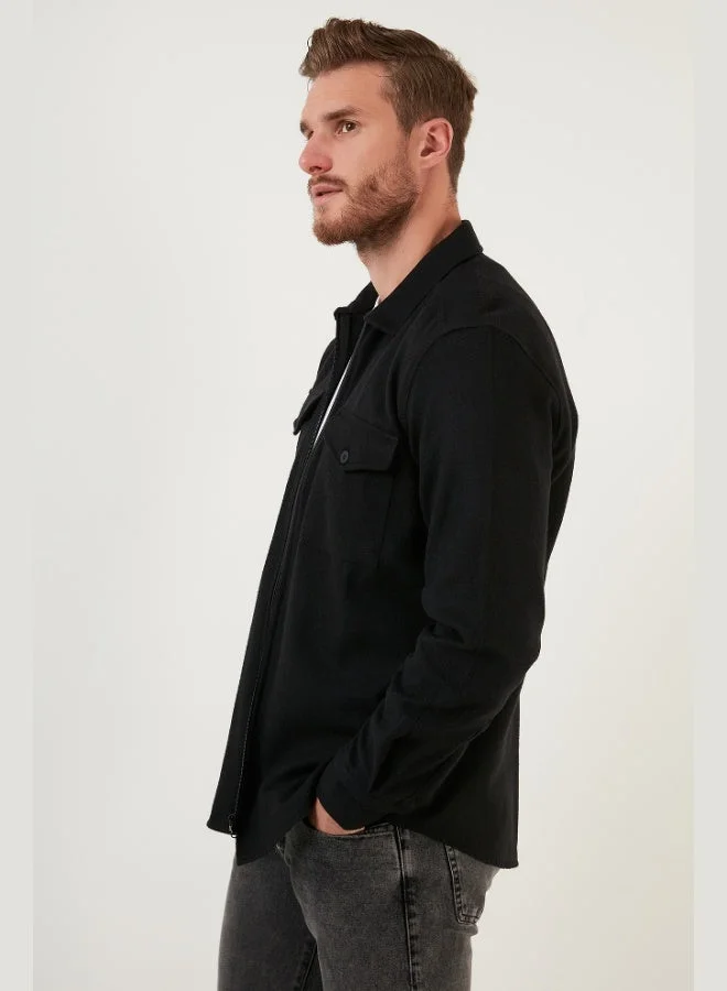 Buratti  Buratti Double Pocket Zippered Slim Fit Winter Shirt Men's SHIRT CF21W112925 for Men | Best Price UAE