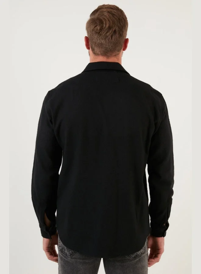 Buratti  Buratti Double Pocket Zippered Slim Fit Winter Shirt Men's SHIRT CF21W112925 for Men | Best Price UAE