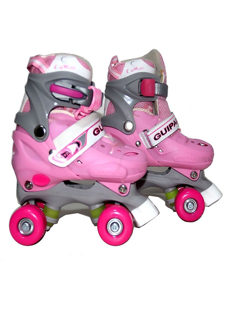 إيه جي دي زوج أحذية تزلج بعجلات للأطفال من الجنسين مع خوذة وواقيات الركبة L (39-42) سم - Image 3