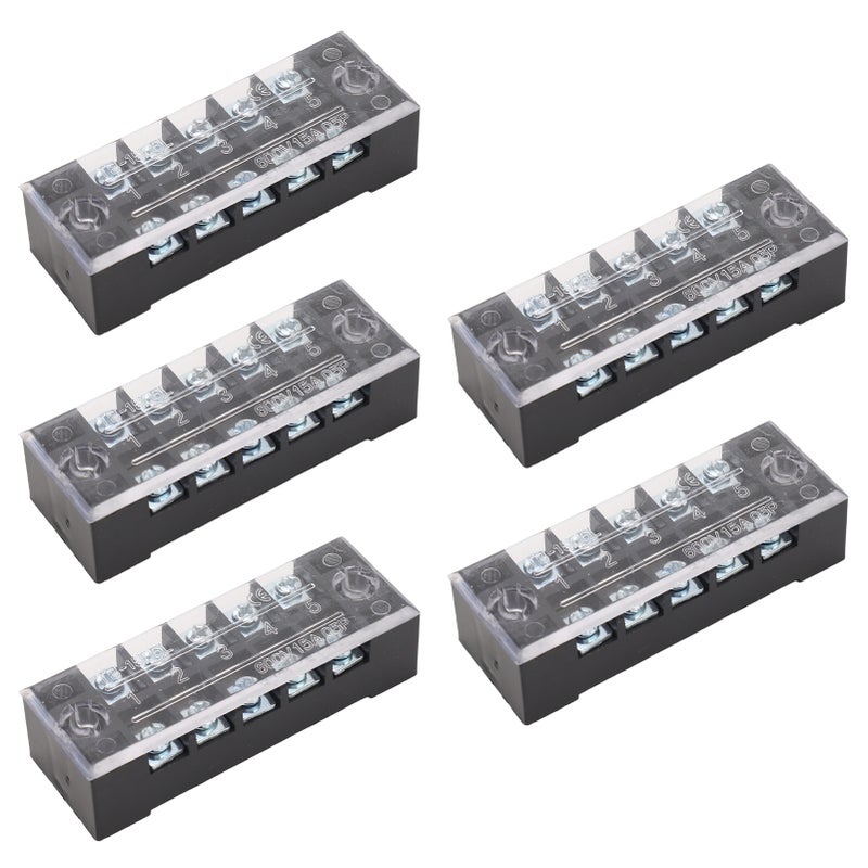 5 Sets Power Distribution Block M3 Screw Terminal 5 Terminals Bus Bar 600V 15A for Automobile Boat - Image 5