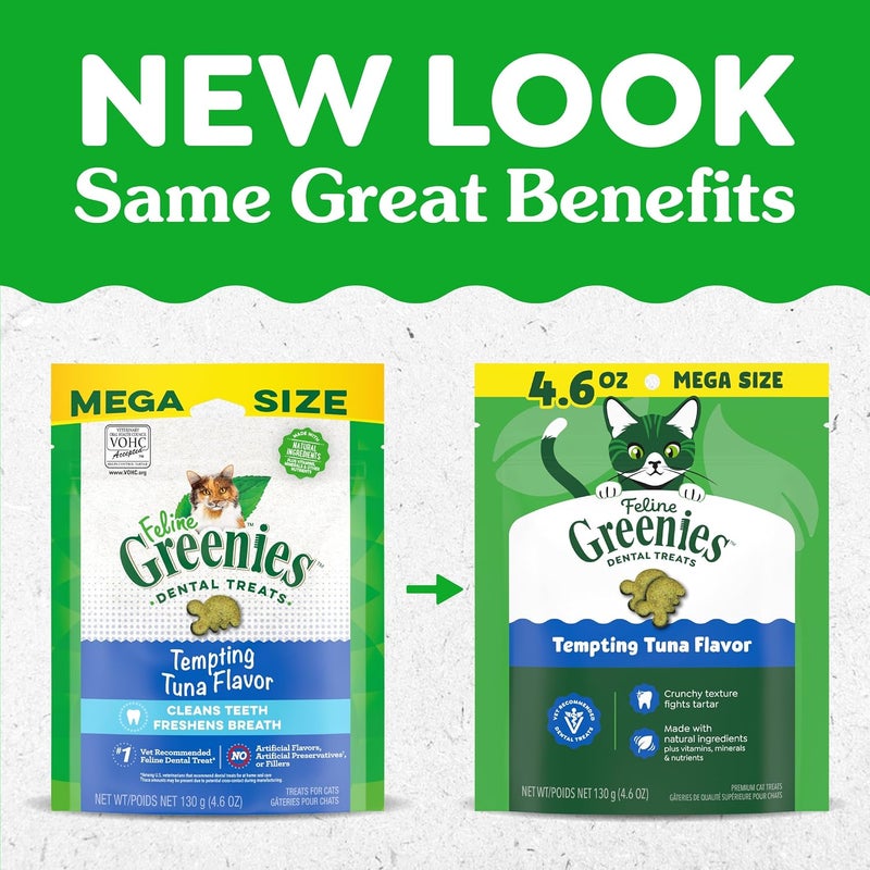 Greenies Feline Adult Dental Cat Treats, Tempting Tuna Flavor, 4.6 oz. Pack - Image 2