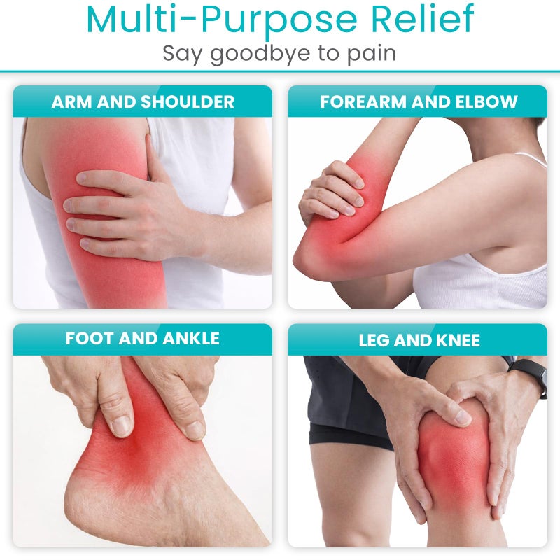 Vive Elastic Knee Wrap - Ankle, Foot, Calf & Wrist Support for Pain Relief - Compression Bandage for Legs, Edema, Weightlifting, Sports, Plantar Fasciitis (One Size) - Image 3