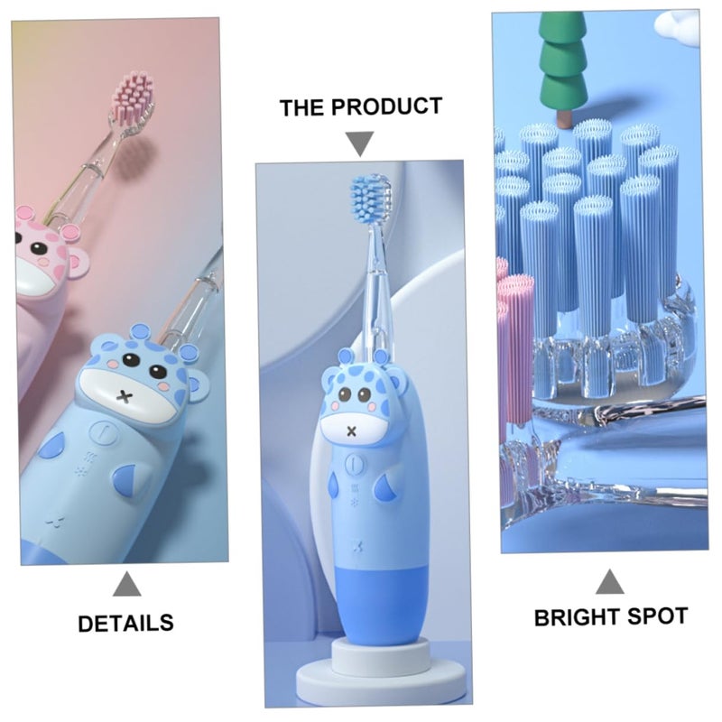 Sonic Electric Toothbrush With Soft Bristles USB Charging Cartoon Design Replacement Heads Included - Image 5