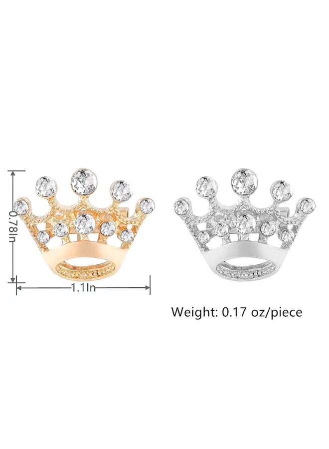 Rhinestone Crown Brooch Pins, Gold, 24 Pack, for Women and Men - Image 3