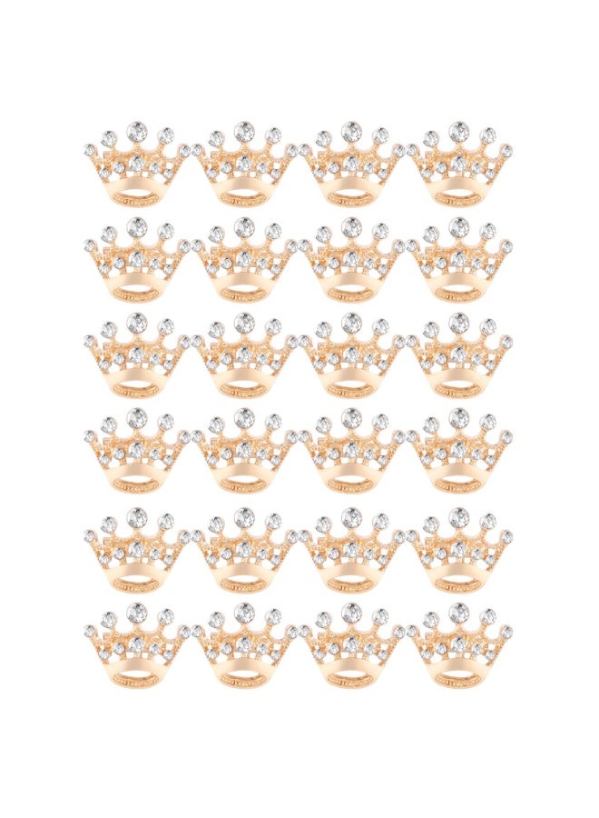 Rhinestone Crown Brooch Pins, Gold, 24 Pack, for Women and Men - Image 1