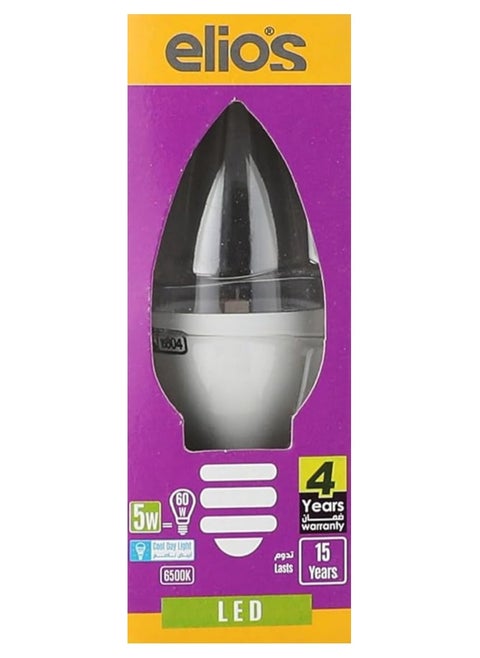 LED bulbs in a transparent frosted shade, 5 watts, white, 3 pieces, from Elios
