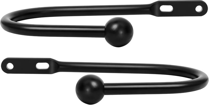 VRSS Wall Mount Curtain Tiebacks Drapery Holdbacks Curtain Holdback Hooks Simple Style (6pcs Black) - Image 5