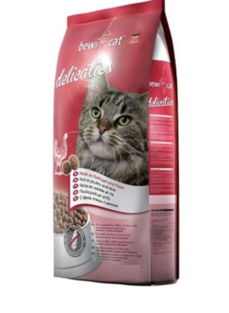 Delicaties Dry Food with Poultry & Rice for Adult Cats 1 kg