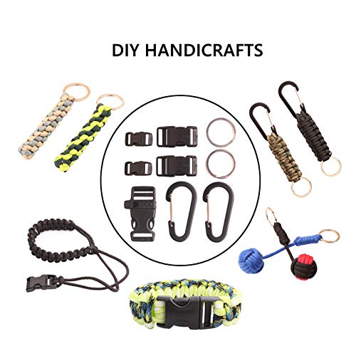 GeGeDa Paracord,Paracord 550 Combo Crafting Kits with 5 Types Buckles,20 Feet Each Paracord Rope (Light Rainbow Set 200feet) (D-Set) - Image 2