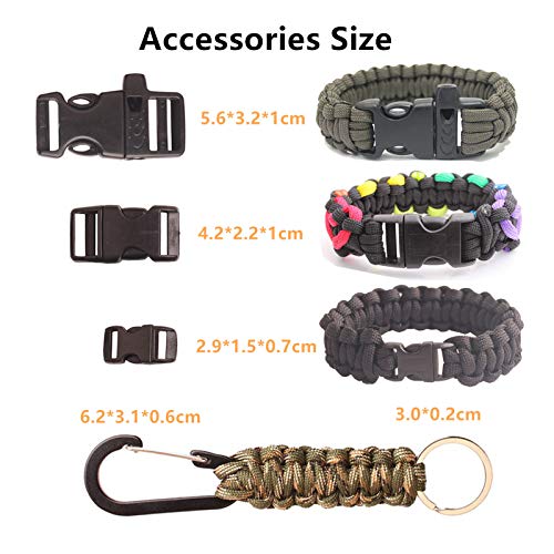 GeGeDa Paracord,Paracord 550 Combo Crafting Kits with 5 Types Buckles,20 Feet Each Paracord Rope (Light Rainbow Set 200feet) (D-Set) - Image 4