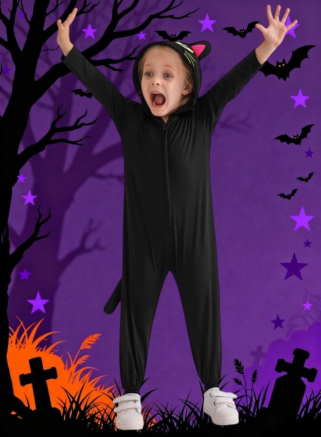 إيشو زي قطة سوداء للأطفال من إيشو، أزياء هالوين للجنسين، بدلة قطة سوداء قطعة واحدة، ملابس تنكرية للأولاد والبنات من 3 إلى 12 سنة - Image 2
