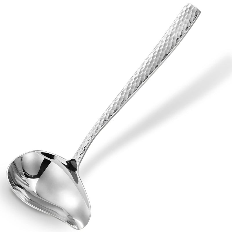 KEAWELL KEAWELL Louis Hammered 1810 Stainless Steel Sauce Ladle With Pouring Spout Great small sauce spoon for gravies and dressings 74 Inch Dishwasher Safe 1 