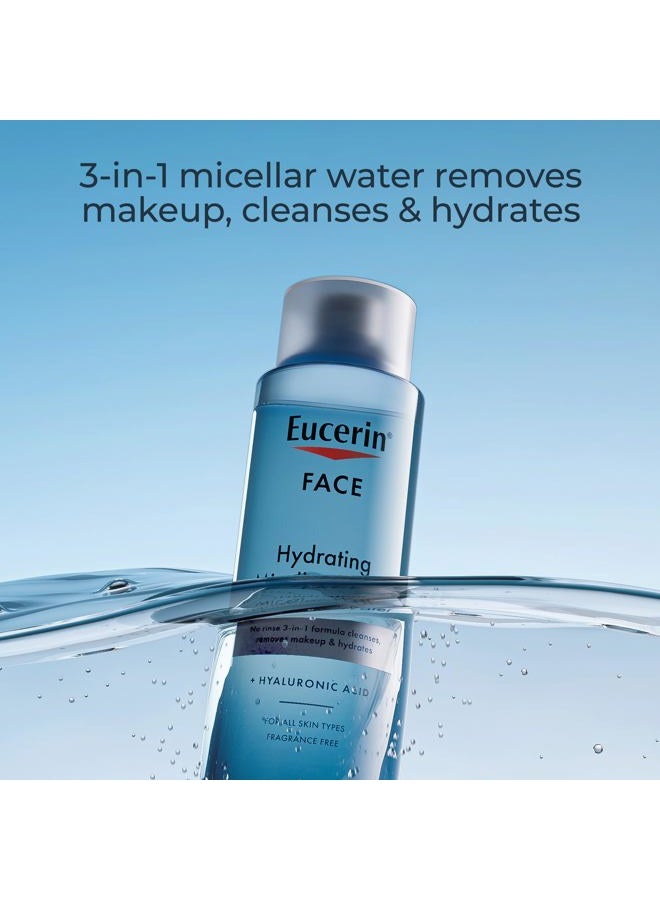 Eucerin Face Gentle Cleansing Hydrating Micellar Water with Hyaluronic Acid, Face Cleanser and Makeup Remover, Fragrance Free and Non-Drying for All Skin Types, 13.5 Fl Oz Bottle - Image 2