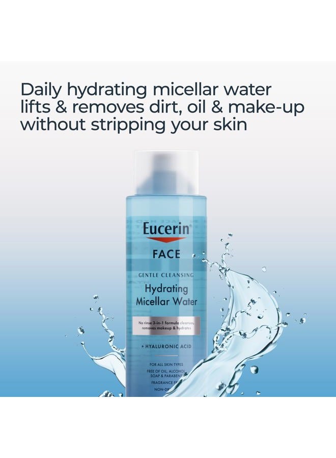 Eucerin Face Gentle Cleansing Hydrating Micellar Water with Hyaluronic Acid, Face Cleanser and Makeup Remover, Fragrance Free and Non-Drying for All Skin Types, 13.5 Fl Oz Bottle - Image 3