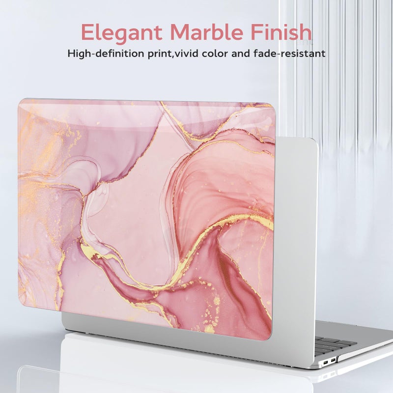 B BELK Compatible with MacBook Air 13 inch Case 2021 2020 2019 2018 M1 A2337 A2179 A1932 Touch ID,Plastic Laptop Hard Shell+2 Keyboard Cover+Screen Protector for MacBook Air 13.3 inch Case,Pink Marble - Image 4