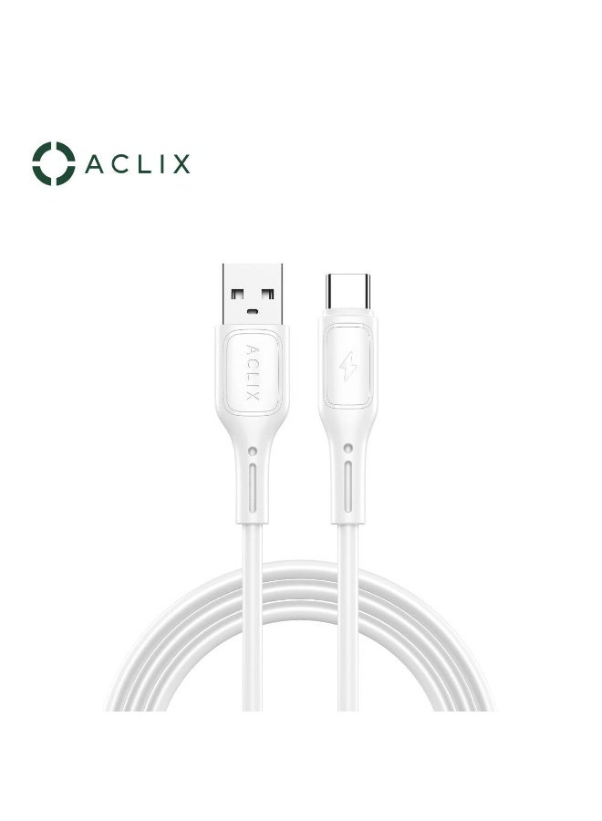 ACLIX USB-A to USB-C Fast Charging Cable 1M White - Image 1