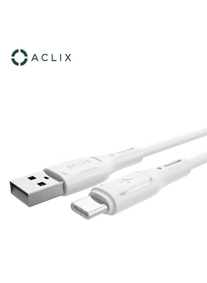 ACLIX USB-A to USB-C Fast Charging Cable 1M White - Image 2