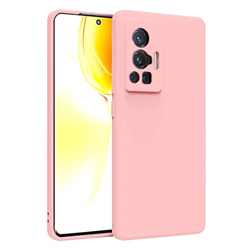 LIRAMARK Silicone Soft Back Cover Case for Vivo X70 PRO (Pink) - Image 1