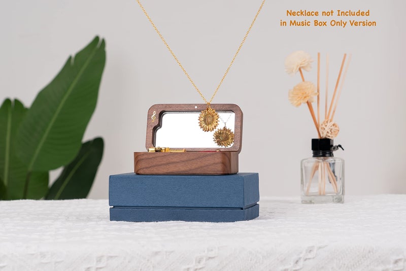 BELLA GLOBE You are My Sunshine Music Boxes Sunshine Gift for Women Mom Daughter Wife Grandma Sunflower Gifts for Girlfriend Walnut Wood You are My Sunshine Jewelry Music Box - Image 5