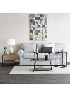 Household Essentials Household Essentials Ashwood Industrial Narrow End Table | Metal C Shaped Frame And Rectangle Faux Wood Top, C Table  - Image 4