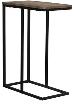 Household Essentials Household Essentials Ashwood Industrial Narrow End Table | Metal C Shaped Frame And Rectangle Faux Wood Top, C Table  - Image 1