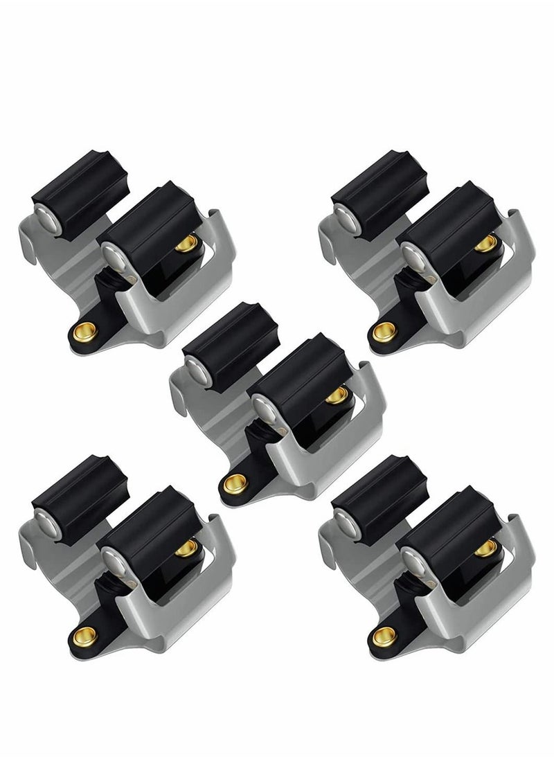 Y&D Broom Mop Holder, Holders 5 PCS, Sweeping Brush Organizers Wall Mounted Anti-Slip, Holder Hook For Pole And Broom, Tidy Tools Organiser Storage  - Image 1