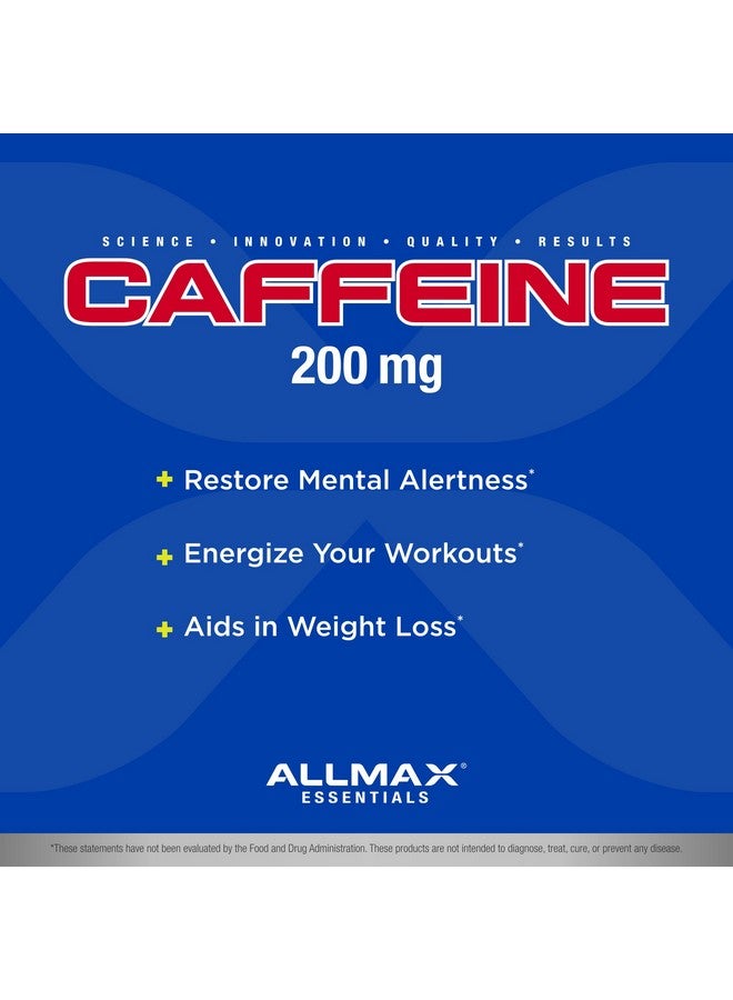 AllMax Nutrition أقراص الكافيين من ALLMAX Nutrition، طاقة مستدامة وتركيز ذهني قبل التمرين، امتصاص سريع ونباتي، 200 ملغ، 100 قرص - Image 3