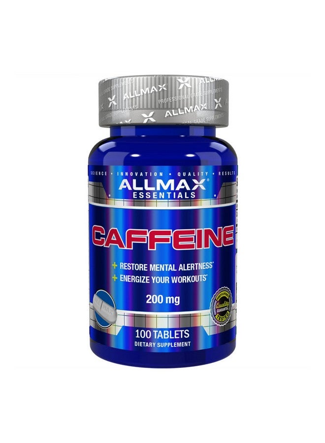 AllMax Nutrition أقراص الكافيين من ALLMAX Nutrition، طاقة مستدامة وتركيز ذهني قبل التمرين، امتصاص سريع ونباتي، 200 ملغ، 100 قرص - Image 1