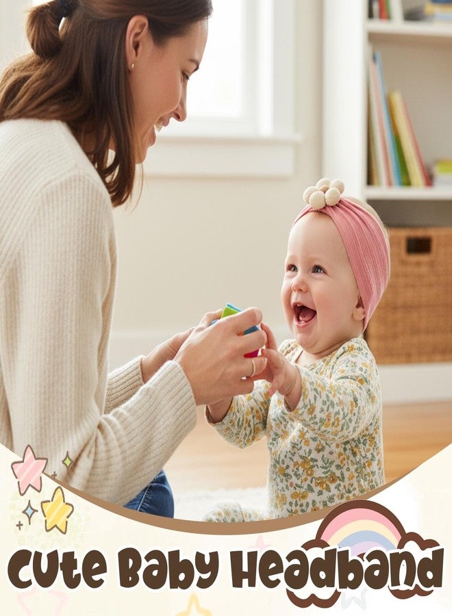 ووي طوق رأس مزين بالزهور من Woeoe للفتيات الصغيرات، مصنوع من النايلون، مع فيونكات، وطوق شعر مطاطي، وإكسسوارات شعر للأطفال حديثي الولادة والرضع. - Image 5