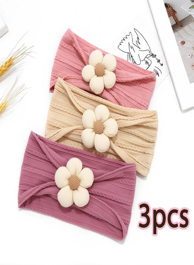 ووي طوق رأس مزين بالزهور من Woeoe للفتيات الصغيرات، مصنوع من النايلون، مع فيونكات، وطوق شعر مطاطي، وإكسسوارات شعر للأطفال حديثي الولادة والرضع. - Image 2